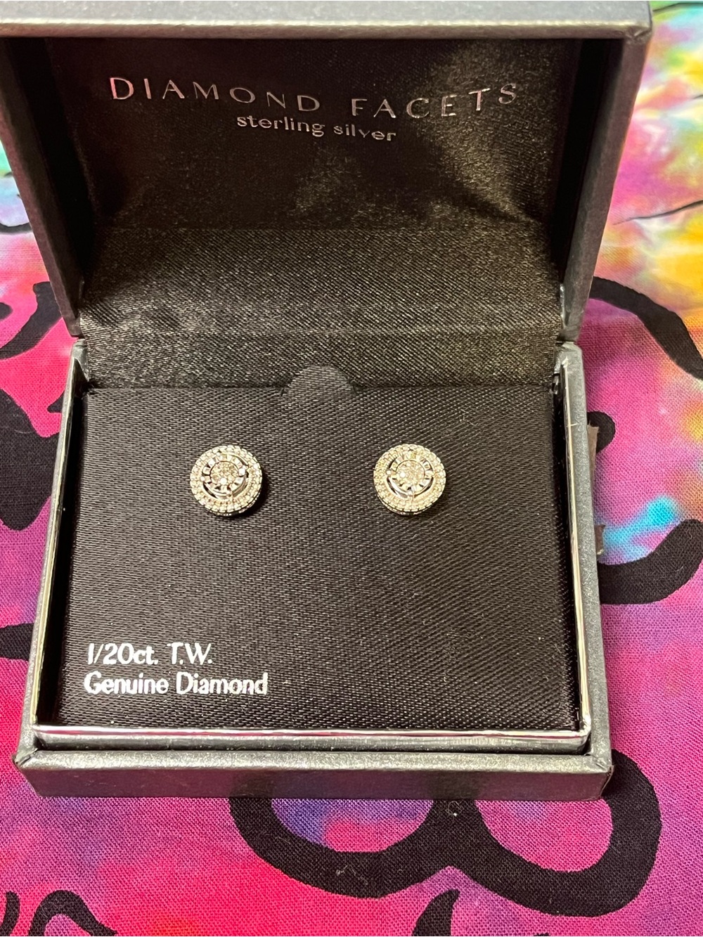 1/20 CTW Genuine Diamond Sterling Silver Round Stud Earrings